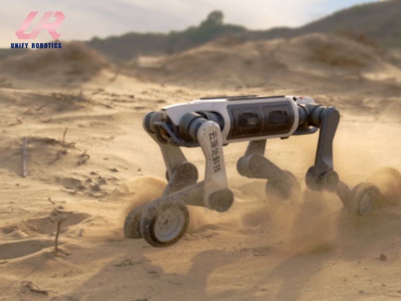 Robot chó Lynx M20 Pro của Deep Robotics với thiết kế bánh xe
